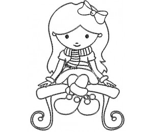 Stickserie - Schneegetobe Girl 4